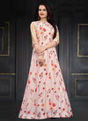 Pink Colour Latest Fancy Designer Festive Wear Soft Net Maslin Silk Digital Print Anakali Gown Collection 5